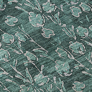 Piper Looms Mayfield Floral AMF692 Teal Machine Washable Area Rug Swatch Image