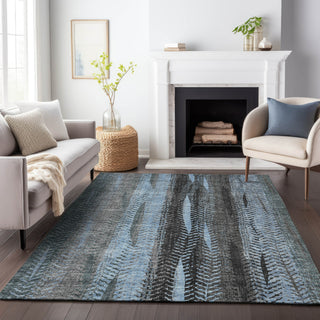 Piper Looms Mayfield Stripes AMF693 Blue Machine Washable Area Rug Lifestyle Image Feature