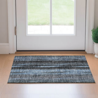 Piper Looms Mayfield Stripes AMF693 Blue Machine Washable Area Rug Scatter Lifestyle Image Feature
