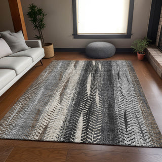 Piper Looms Mayfield Stripes AMF693 Brown Machine Washable Area Rug Lifestyle Image Feature