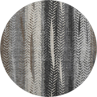 Piper Looms Mayfield Stripes AMF693 Brown Machine Washable Area Rug Round Main Image