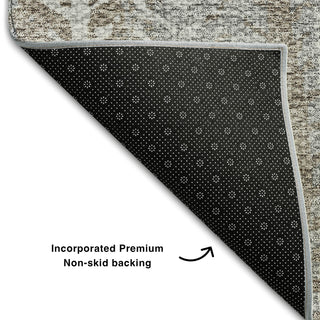 Piper Looms Mayfield Stripes AMF693 Khaki Machine Washable Area Rug Backing Image
