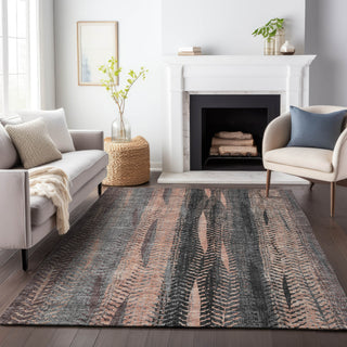 Piper Looms Mayfield Stripes AMF693 Terracotta Machine Washable Area Rug Lifestyle Image Feature