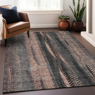 Piper Looms Mayfield Stripes AMF693 Terracotta Machine Washable Area Rug Lifestyle Image Feature