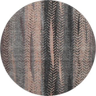 Piper Looms Mayfield Stripes AMF693 Terracotta Machine Washable Area Rug Round Main Image
