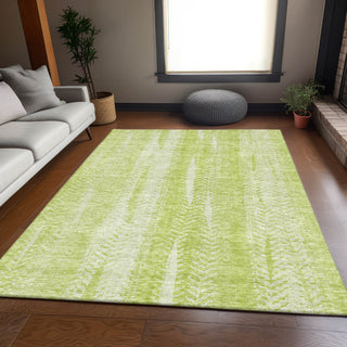Piper Looms Mayfield Stripes AMF694 Aloe Machine Washable Area Rug Lifestyle Image Feature