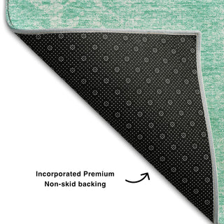 Piper Looms Mayfield Stripes AMF694 Aqua Machine Washable Area Rug Backing Image