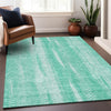 Piper Looms Mayfield Stripes AMF694 Aqua Machine Washable Area Rug Lifestyle Image Feature