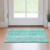 Piper Looms Mayfield Stripes AMF694 Aqua Machine Washable Area Rug Scatter Lifestyle Image Feature