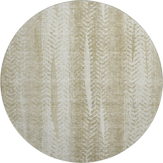 Piper Looms Mayfield Stripes AMF694 Beige Machine Washable Area Rug Round Main Image