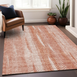 Piper Looms Mayfield Stripes AMF694 Coral Machine Washable Area Rug Lifestyle Image Feature