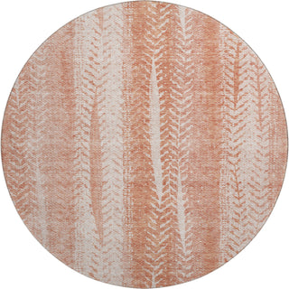 Piper Looms Mayfield Stripes AMF694 Coral Machine Washable Area Rug Round Main Image
