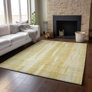 Piper Looms Mayfield Stripes AMF694 Gold Machine Washable Area Rug Lifestyle Image Feature
