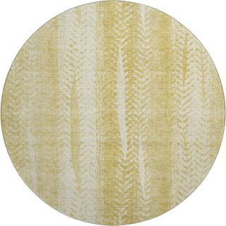 Piper Looms Mayfield Stripes AMF694 Gold Machine Washable Area Rug Round Main Image
