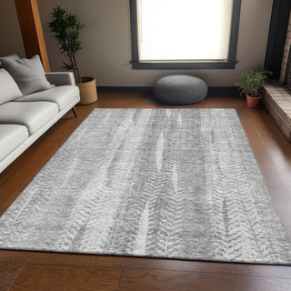 Piper Looms Mayfield Stripes AMF694 Silver Machine Washable Area Rug Lifestyle Image Feature