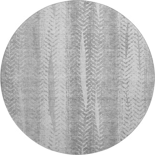 Piper Looms Mayfield Stripes AMF694 Silver Machine Washable Area Rug Round Main Image
