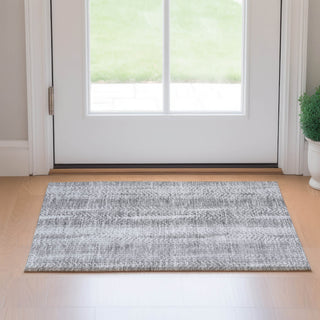 Piper Looms Mayfield Stripes AMF694 Silver Machine Washable Area Rug Scatter Lifestyle Image Feature