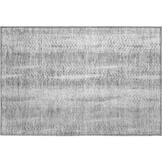 Piper Looms Mayfield Stripes AMF694 Silver Machine Washable Area Rug Scatter Main Image