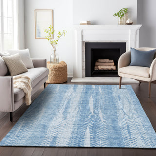 Piper Looms Mayfield Stripes AMF694 Sky Machine Washable Area Rug Lifestyle Image Feature