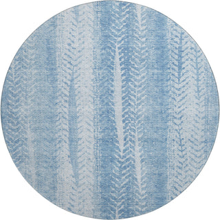 Piper Looms Mayfield Stripes AMF694 Sky Machine Washable Area Rug Round Main Image