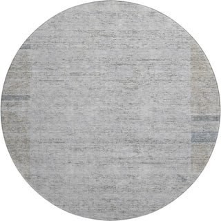 Piper Looms Mayfield Border AMF695 Taupe Machine Washable Area Rug Round Main Image