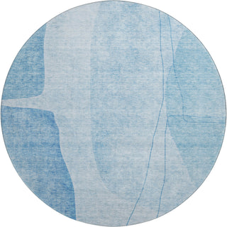 Piper Looms Mayfield Modern AMF696 Blue Machine Washable Area Rug Round Main Image