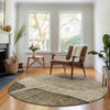 Piper Looms Mayfield Modern AMF696 Brown Machine Washable Area Rug Round Lifestyle Image Feature