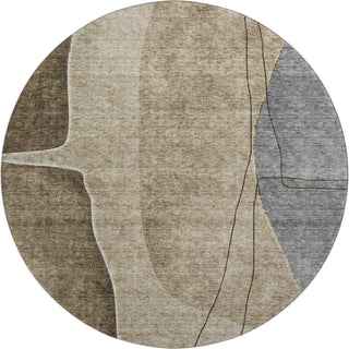 Piper Looms Mayfield Modern AMF696 Brown Machine Washable Area Rug Round Main Image