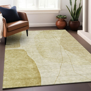 Piper Looms Mayfield Modern AMF696 Gold Machine Washable Area Rug Lifestyle Image Feature