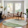 Piper Looms Mayfield Modern AMF696 Green Machine Washable Area Rug Round Lifestyle Image Feature