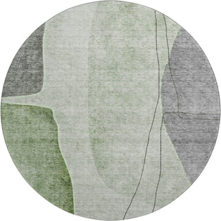 Piper Looms Mayfield Modern AMF696 Green Machine Washable Area Rug Round Main Image