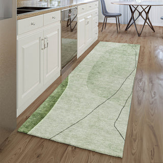 Piper Looms Mayfield Modern AMF696 Green Machine Washable Area Rug Runner Lifestyle Image Feature