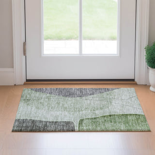 Piper Looms Mayfield Modern AMF696 Green Machine Washable Area Rug Scatter Lifestyle Image Feature