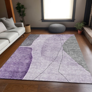 Piper Looms Mayfield Modern AMF696 Purple Machine Washable Area Rug Lifestyle Image Feature