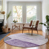 Piper Looms Mayfield Modern AMF696 Purple Machine Washable Area Rug Round Lifestyle Image Feature