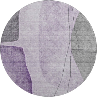 Piper Looms Mayfield Modern AMF696 Purple Machine Washable Area Rug Round Main Image