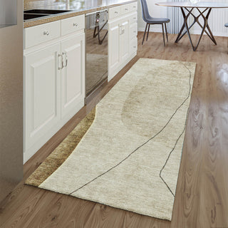 Piper Looms Mayfield Modern AMF696 Taupe Machine Washable Area Rug Runner Lifestyle Image Feature