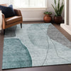 Piper Looms Mayfield Modern AMF696 Teal Machine Washable Area Rug Lifestyle Image Feature