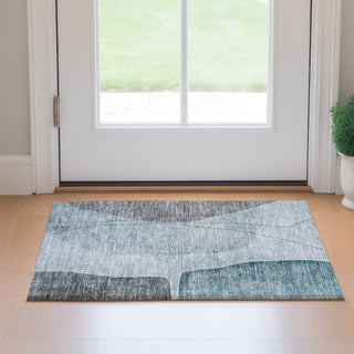 Piper Looms Mayfield Modern AMF696 Teal Machine Washable Area Rug Scatter Lifestyle Image Feature