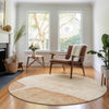 Piper Looms Mayfield Modern AMF696 Terracotta Machine Washable Area Rug Round Lifestyle Image Feature