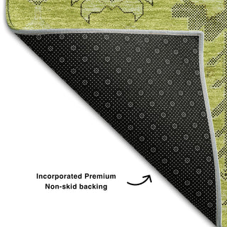 Piper Looms Mayfield Oriental AMF697 Aloe Machine Washable Area Rug Backing Image
