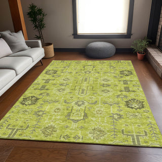 Piper Looms Mayfield Oriental AMF697 Aloe Machine Washable Area Rug Lifestyle Image Feature