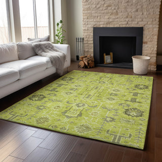 Piper Looms Mayfield Oriental AMF697 Aloe Machine Washable Area Rug Lifestyle Image Feature