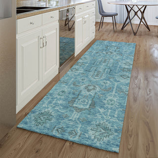 Piper Looms Mayfield Oriental AMF697 Blue Machine Washable Area Rug Runner Lifestyle Image Feature