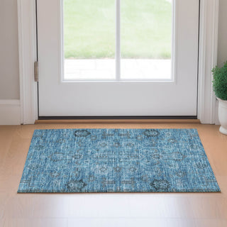Piper Looms Mayfield Oriental AMF697 Blue Machine Washable Area Rug Scatter Lifestyle Image Feature