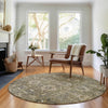 Piper Looms Mayfield Oriental AMF697 Brown Machine Washable Area Rug Round Lifestyle Image Feature