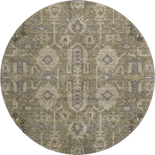 Piper Looms Mayfield Oriental AMF697 Brown Machine Washable Area Rug Round Main Image