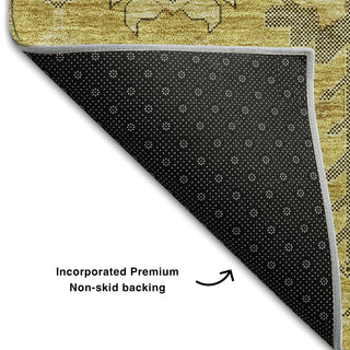 Piper Looms Mayfield Oriental AMF697 Gold Machine Washable Area Rug Backing Image