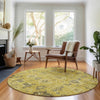 Piper Looms Mayfield Oriental AMF697 Gold Machine Washable Area Rug Round Lifestyle Image Feature