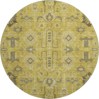 Piper Looms Mayfield Oriental AMF697 Gold Machine Washable Area Rug Round Main Image